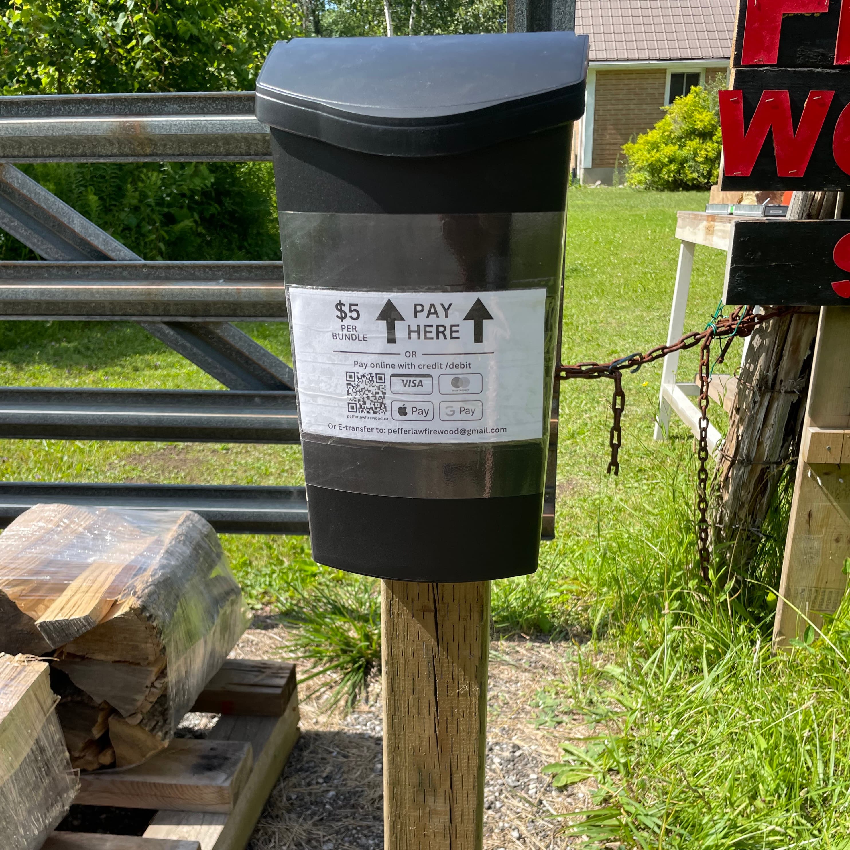 Payment box at roadside